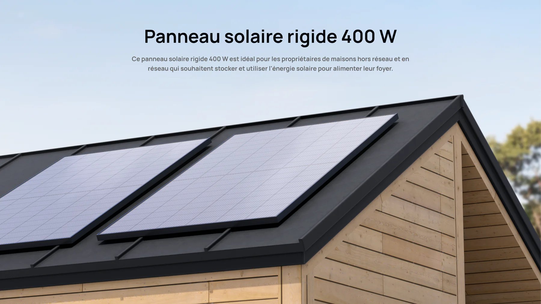 Panneau solaire 400W Ecoflow sur toit maison