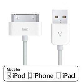Câble court Certifié APPLE MFi chargeur iPhone 4, 4S, iPad 30pin