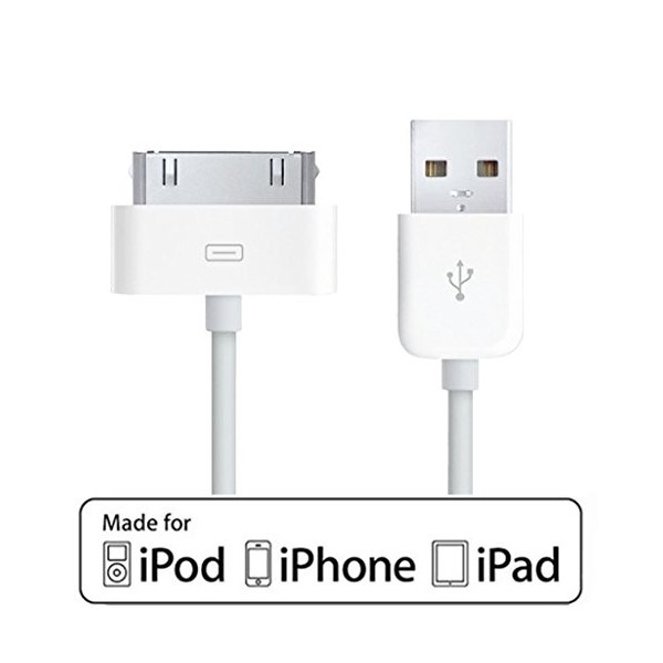 Chargeur pour téléphone mobile GENERIQUE Câble USB - iPhone 4, iPhone 4S,  iPad 2 & iPad 3 - Blanc